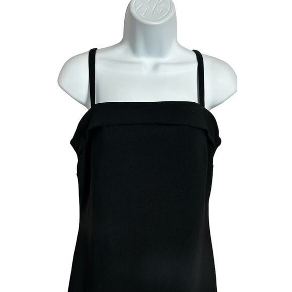Vintage La Belle Womens Size 9 Black Midi Slip Dress Y2K Fairy 90's Dark Stretch - Picture 5 of 7